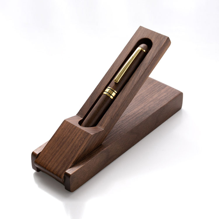 Bolígrafos de madera de lujo del organizador con el tenedor de madera de la caja de la pluma del regalo