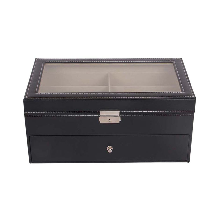 Caja de estuche de gafas de sol de mosaico de madera de leche ocular