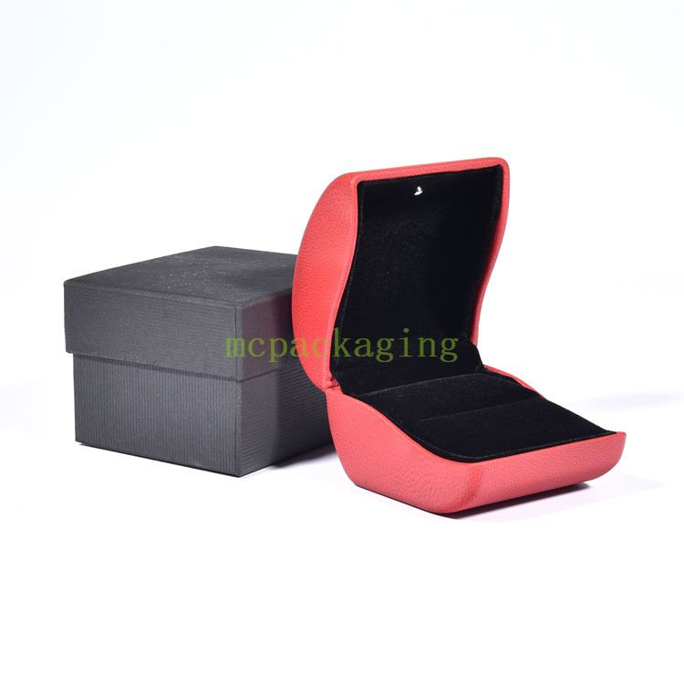 Caja de joyería, caja de almacenamiento para pulsera, collar, pendientes, mango satinado, papel cuadrado, cartón, regalo, caja de embalaje marrón deslizante para joyería