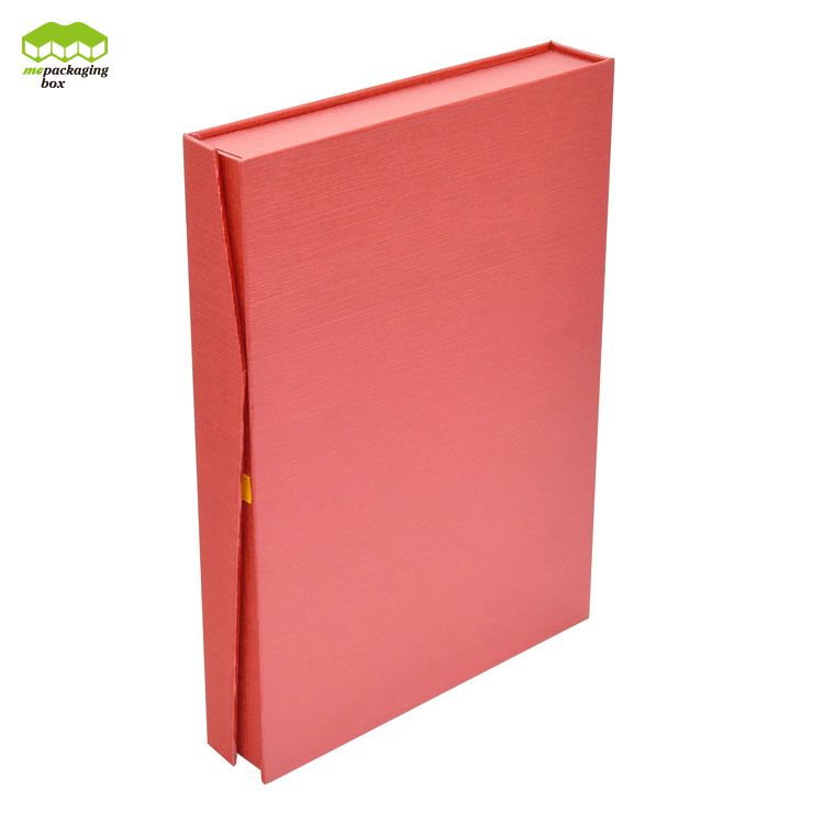 Caja de regalo de papel estilo libro de impresión CMYK con frustración de oro del logotipo