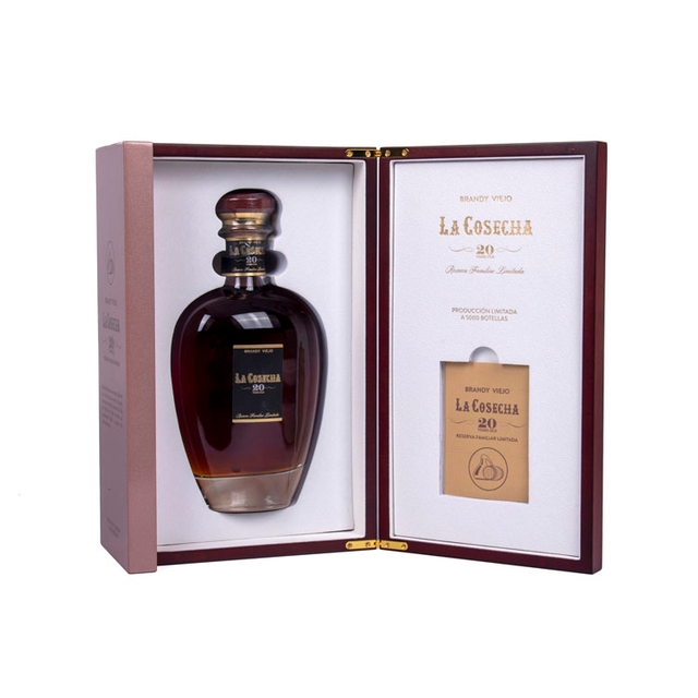 Brandy Botella Vidrio Flip Flap Vino Caja Madera