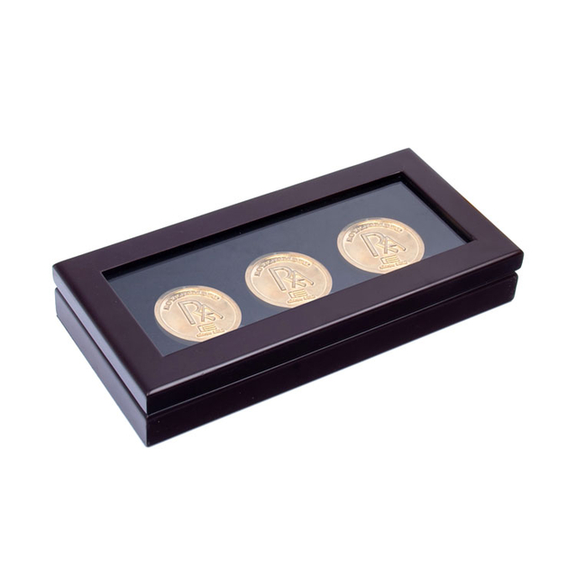 Proveedor de caja de regalo de ventana transparente personalizada de lujo por 3 monedas 