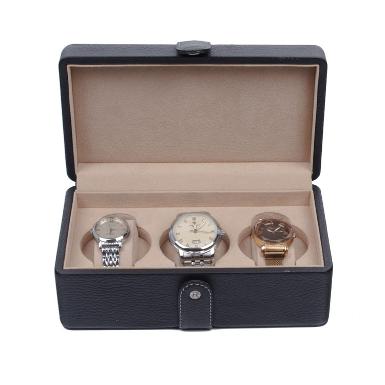 Caja de madera de lujo individual personalizada con cajas de exhibición, ranuras para relojes, embalaje de almacenamiento negro personalizado, 6 y caja de reloj de madera