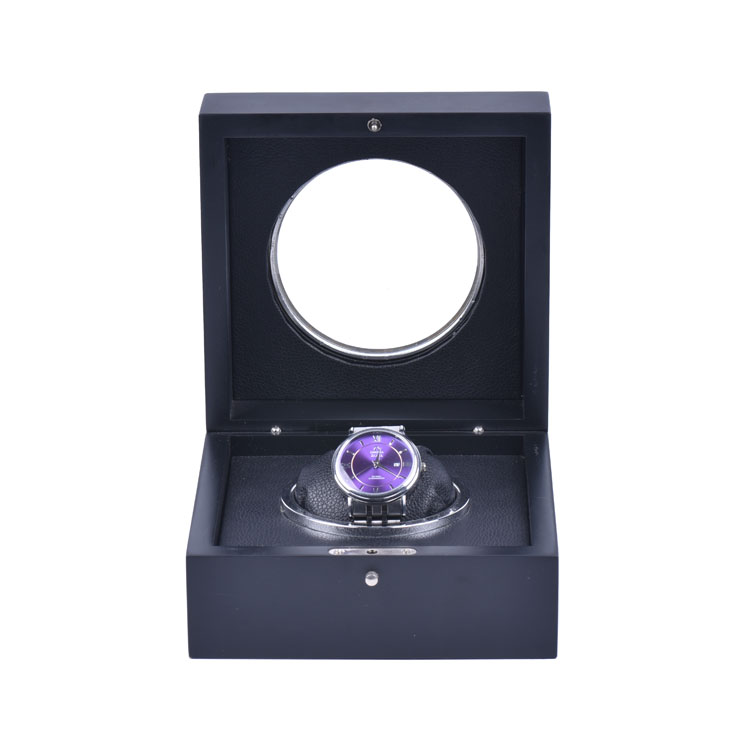 Caja de reloj personalizada cuadrada hecha a mano única de moda de alto grado con caja de embalaje de madera para ventana
