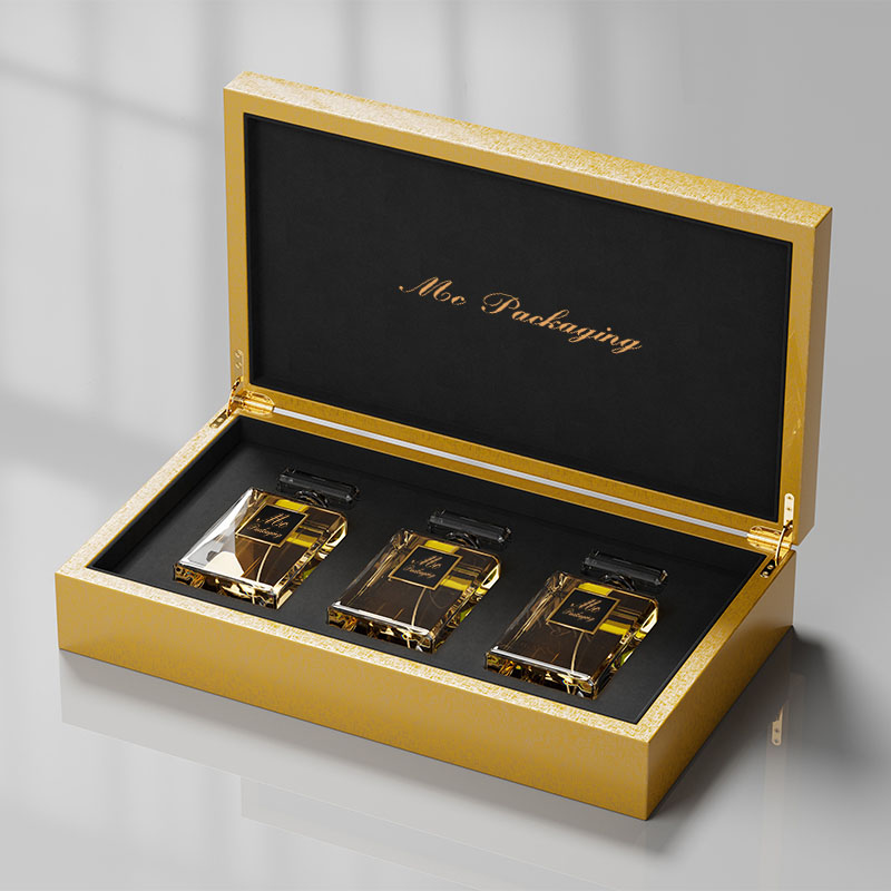Caja de regalo de embalaje de laca de Mdf, Piano de lujo creativo de diseño personalizado, botella de Perfume vacía de 100ML, caja de Perfume de madera de cuero árabe
