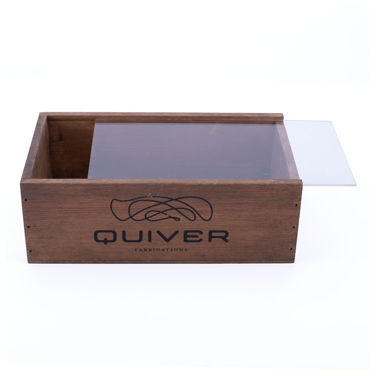 LOGO OEM OEM OEM Hogar stock al por mayor de la funda de cobertura de pino Joya de madera de pino Caja de madera de almacenamiento de vidrio