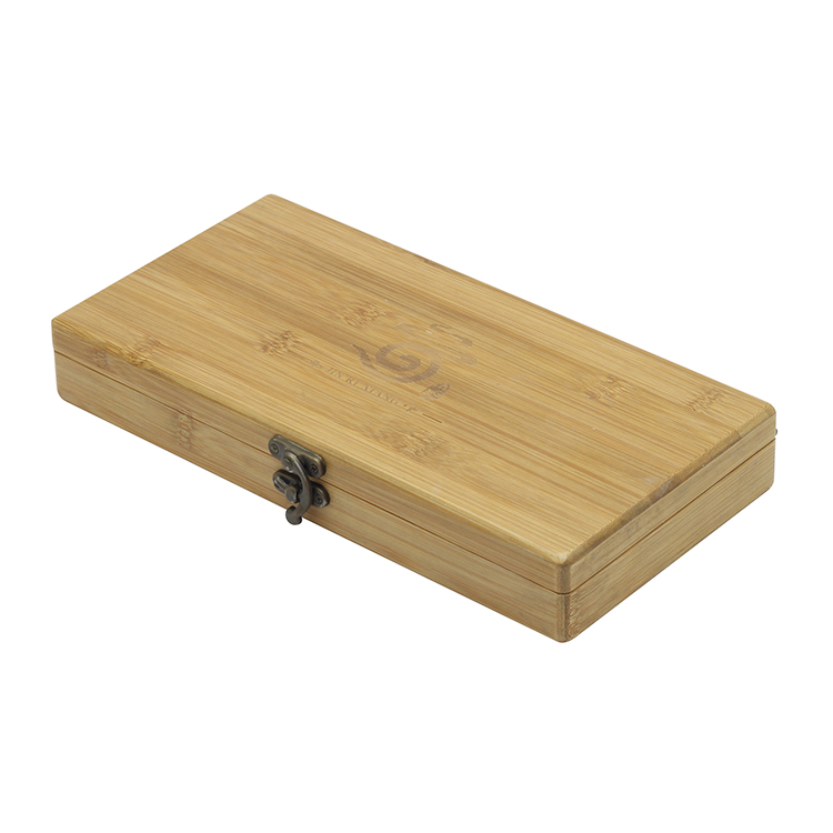Caja de bambú de llavero con llavero de té de regalo magnético con bisagras pulidas