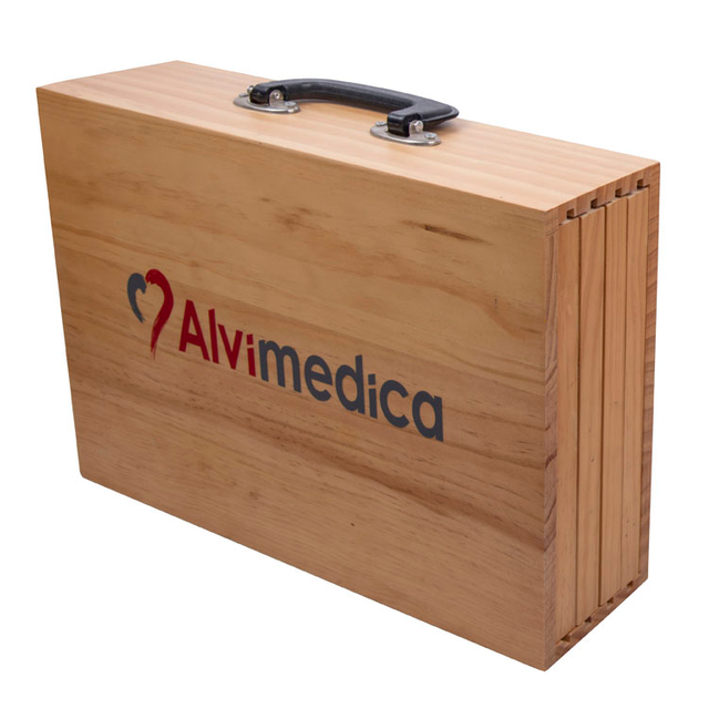 Caja de madera con la caja de correo de papel de papel corrugado impreso personalizado para el embalaje de regalo con el mango