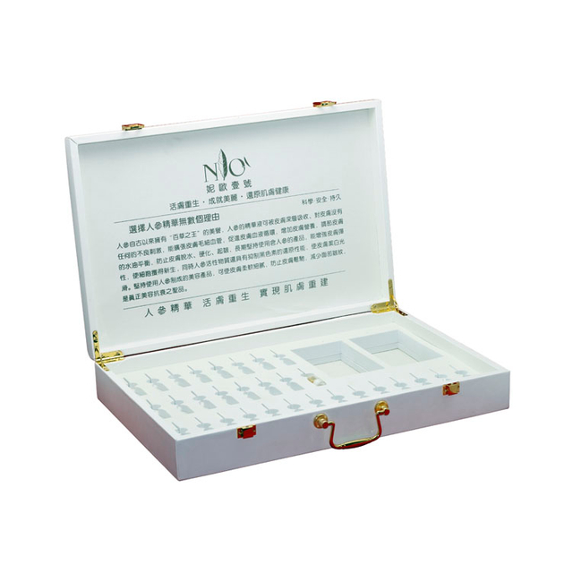 Jewhey White Watch Razor Collar Pin Pearl Gvp White PU Cuero logo cosmético Director esencial Caja de regalos de regalo