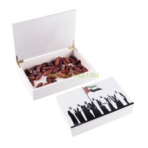 KSA Jeddah temporada de madera caja de madera personalizada blanca personalizada abierta laca grabada de madera de madera caja de chocolates caja de madera