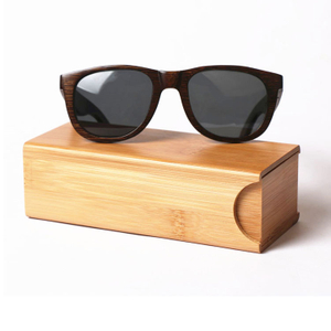 Caja de empaquetado de gafas de sol de lujo con logotipo personalizado de gama alta para regalo, caja de madera de gafas de cuero de PU roja