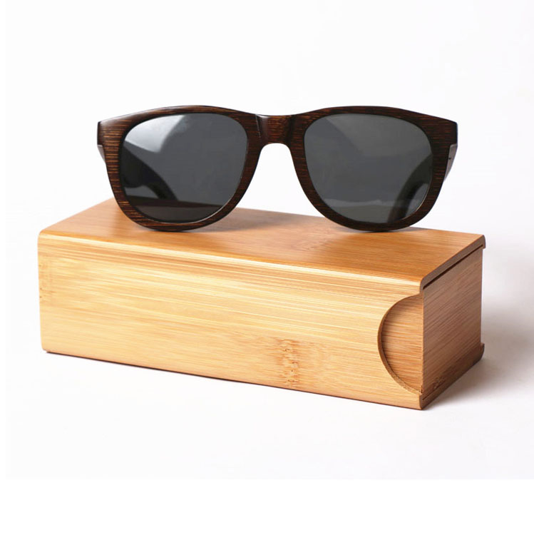 Caja de empaquetado de gafas de sol de lujo con logotipo personalizado de gama alta para regalo, caja de madera de gafas de cuero de PU roja