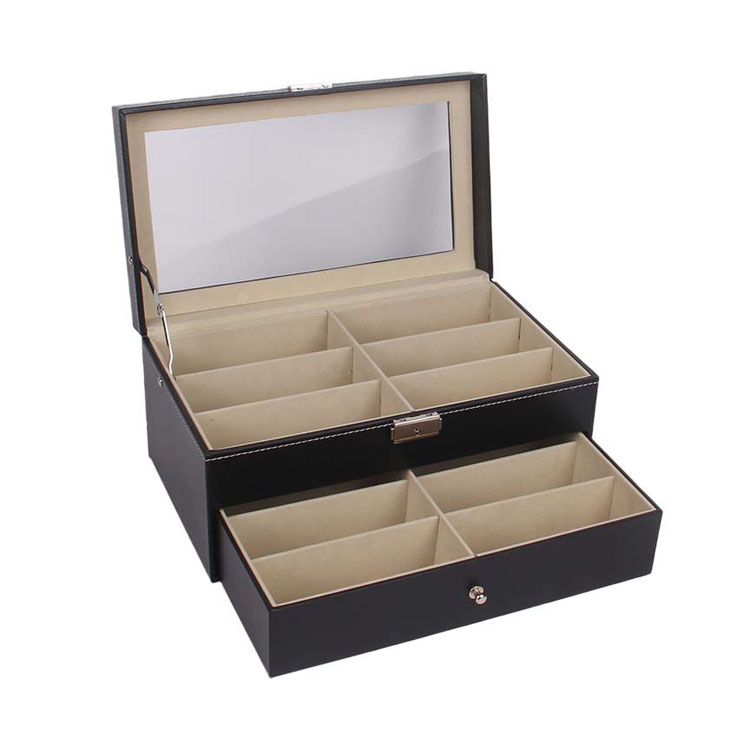 Caja de estuche de gafas de sol de mosaico de madera de leche ocular