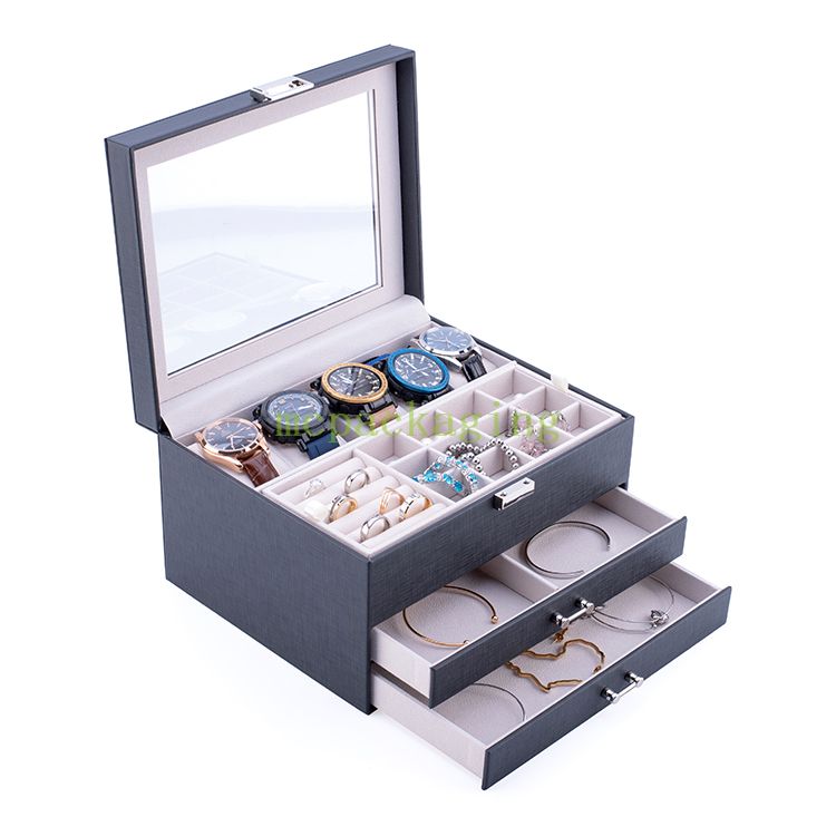 Caja de relojes de madera gafas de sol y joyas restaurando joyería de madera caja de música de joyería de madera