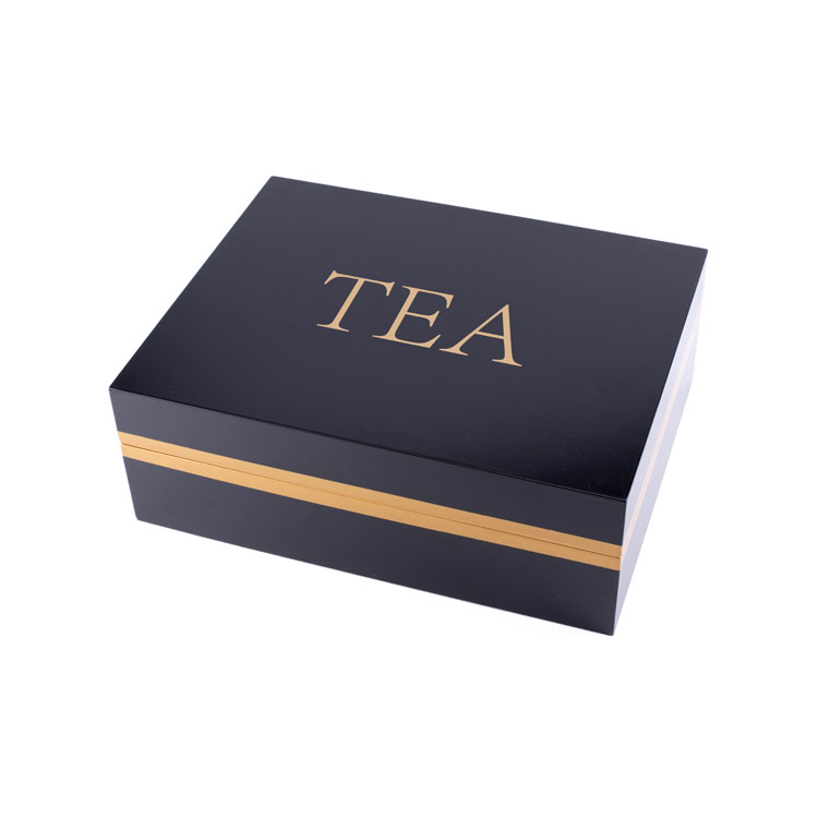 Caja de té de madera hecha a medida de lujo Caja de bolsas de té de madera de té blanco