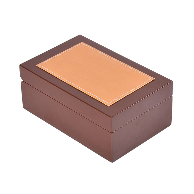 Pequeña bandeja interna rectangular marrón con bisagra elástica móvil para el almacenamiento y exhibición de la caja de madera de perfume para el embalaje de pintura